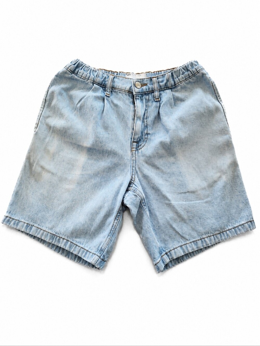 ASOS Design Light Wash Denim Shorts W28 Elastic Back Waist Mom Shorts